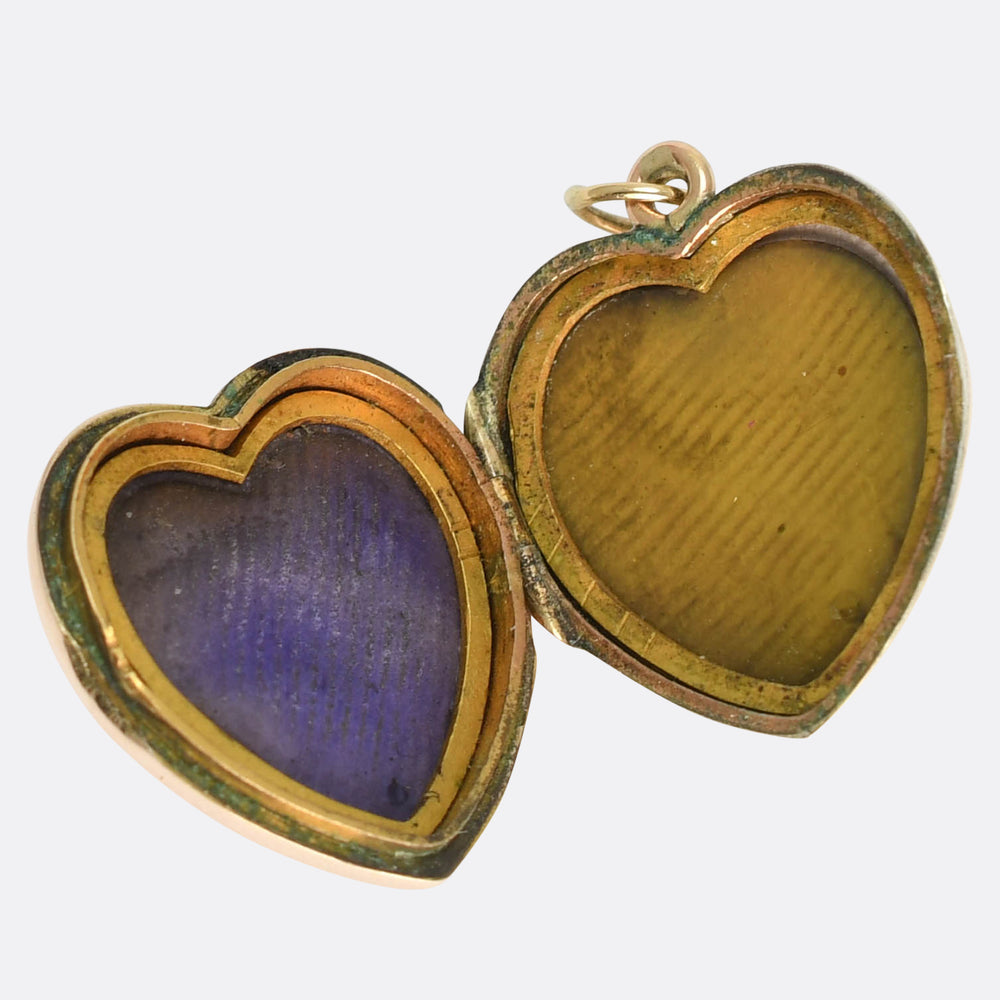 Victorian Pearl Puffed Heart Locket Pendant