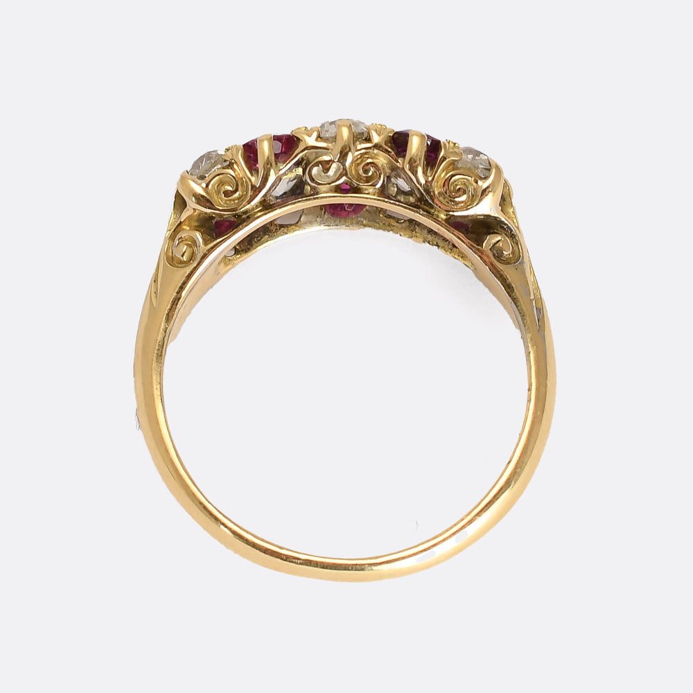 Victorian Ruby & Diamond Chequerboard Ring