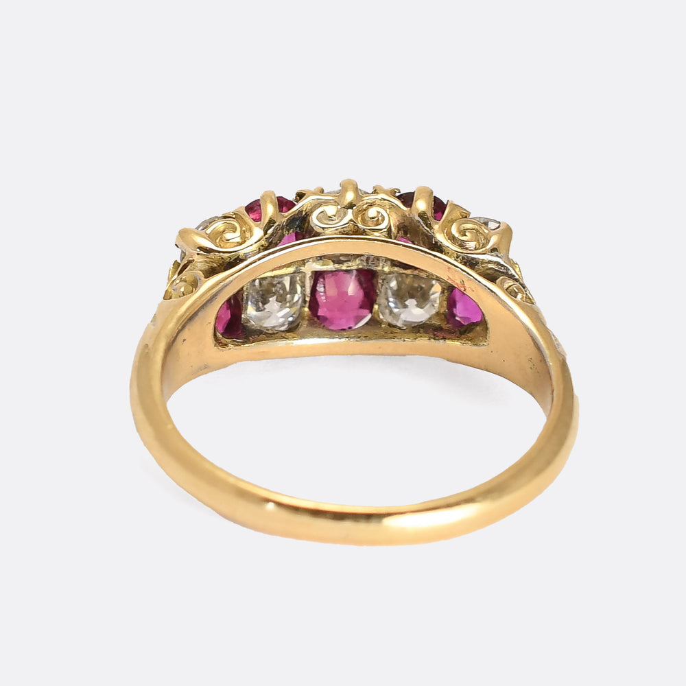 Victorian Ruby & Diamond Chequerboard Ring