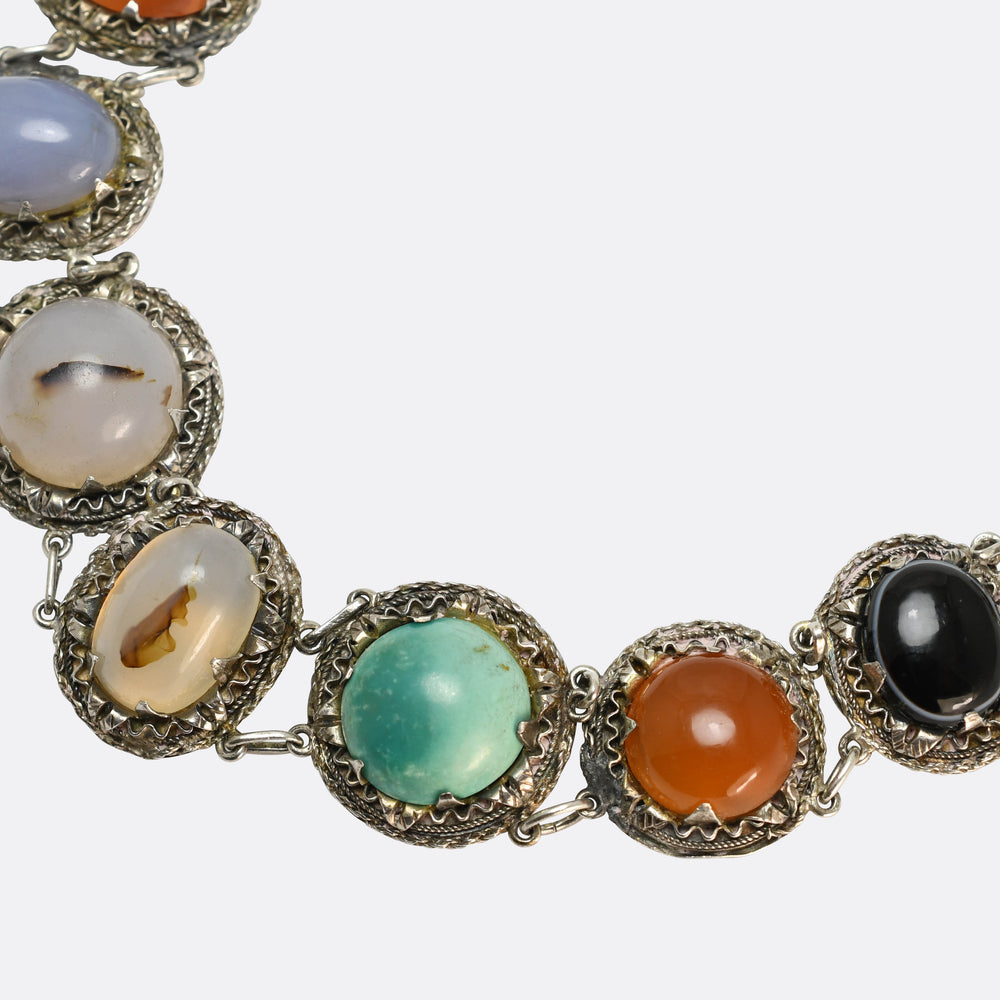 Victorian Scottish Agate Panel Bracelet