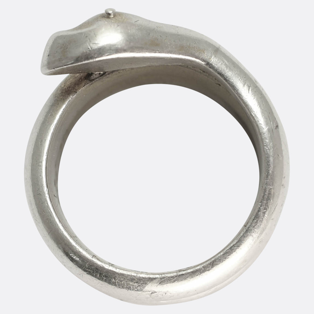 Victorian Silver Coiled Snake Ring