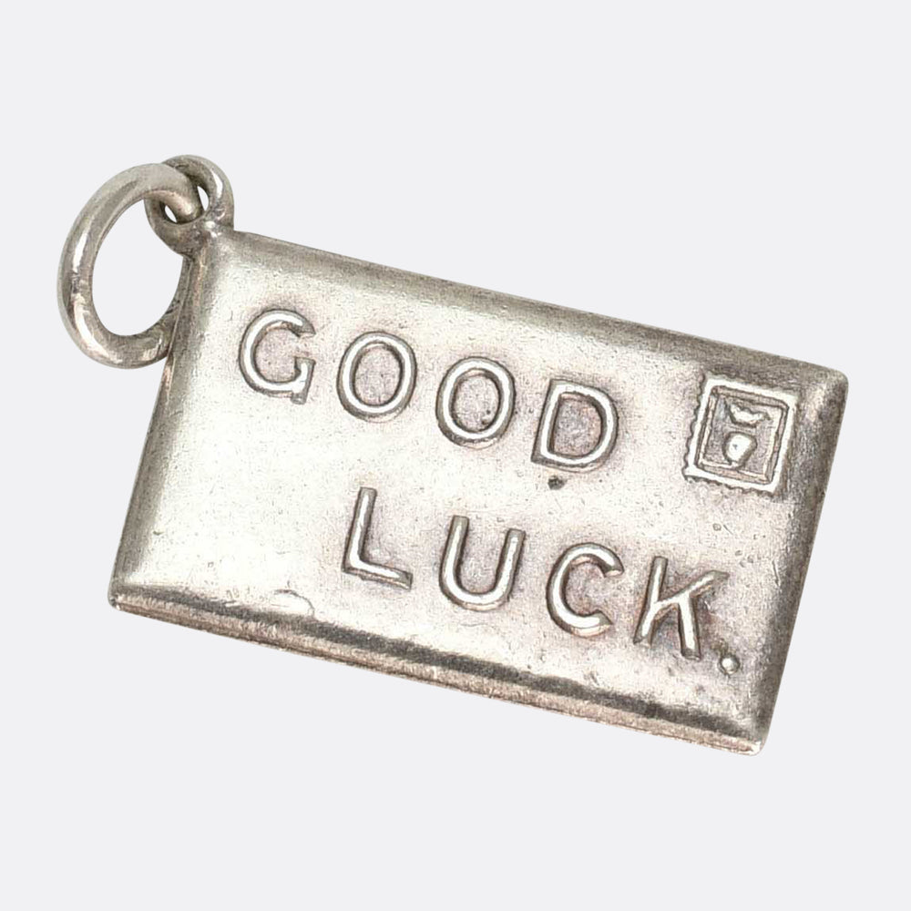 Victorian Silver Good Luck Letter Charm