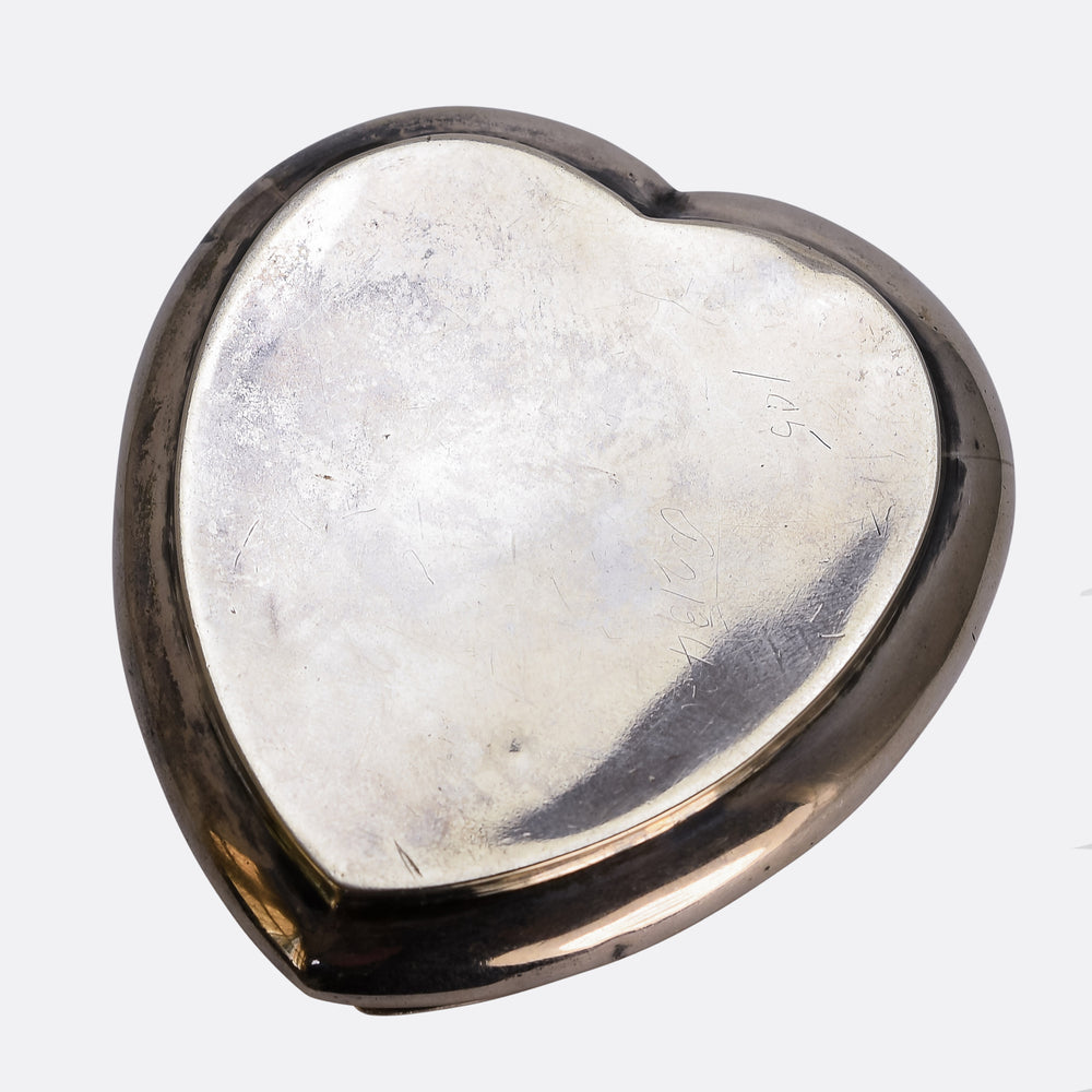 Victorian Silver Heart Trinket Box