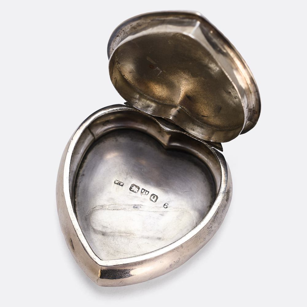 Victorian Silver Heart Trinket Box