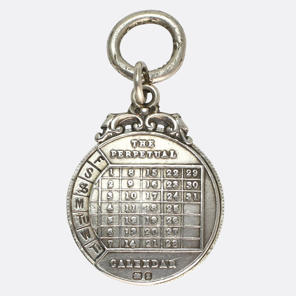 Victorian Silver Perpetual Calendar Pendant