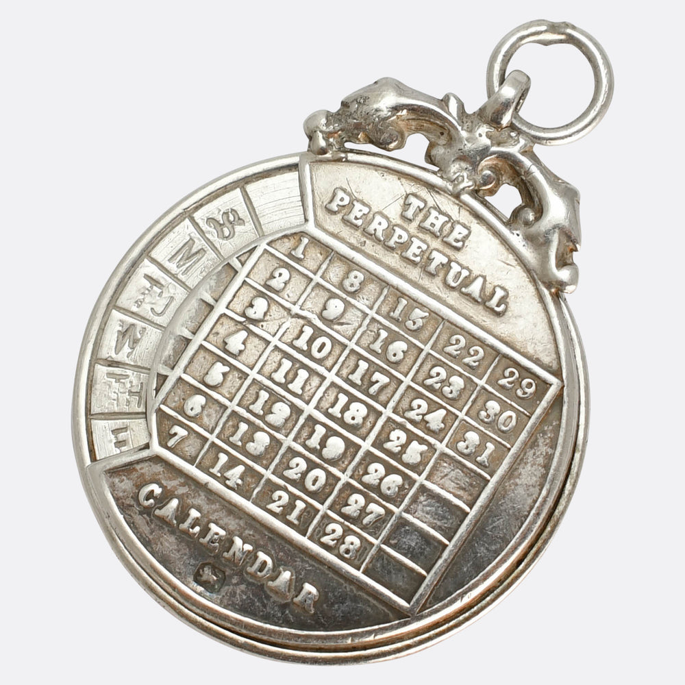 Victorian Silver Perpetual Calendar Pendant