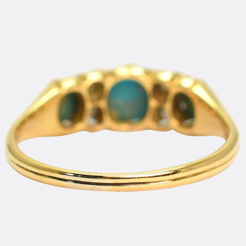 Victorian Turquoise & Rose Cut Diamond Ring