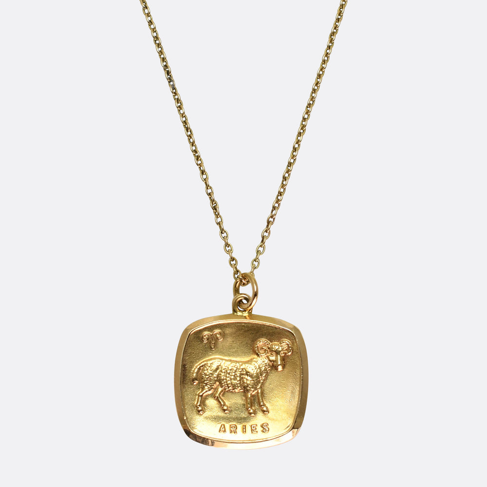 Vintage 14k Gold Aries Pendant