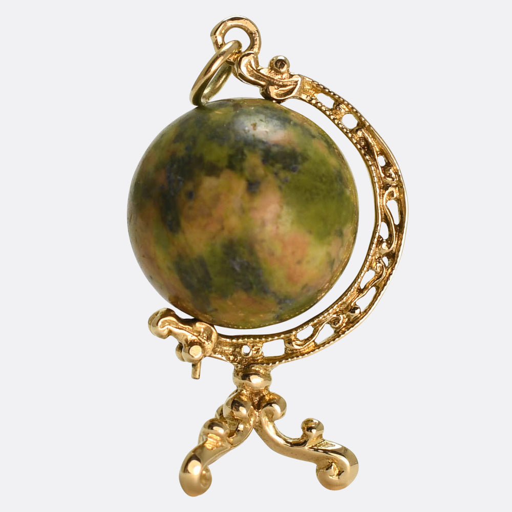 Vintage Agate Globe Charm