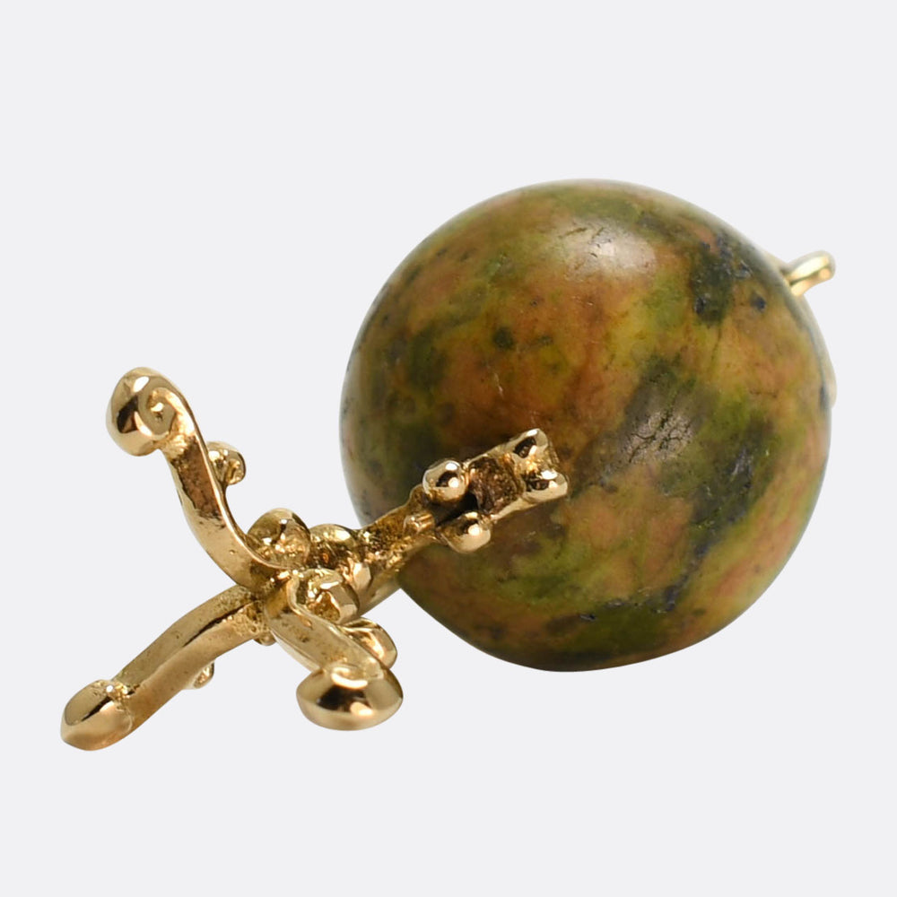 Vintage Agate Globe Charm