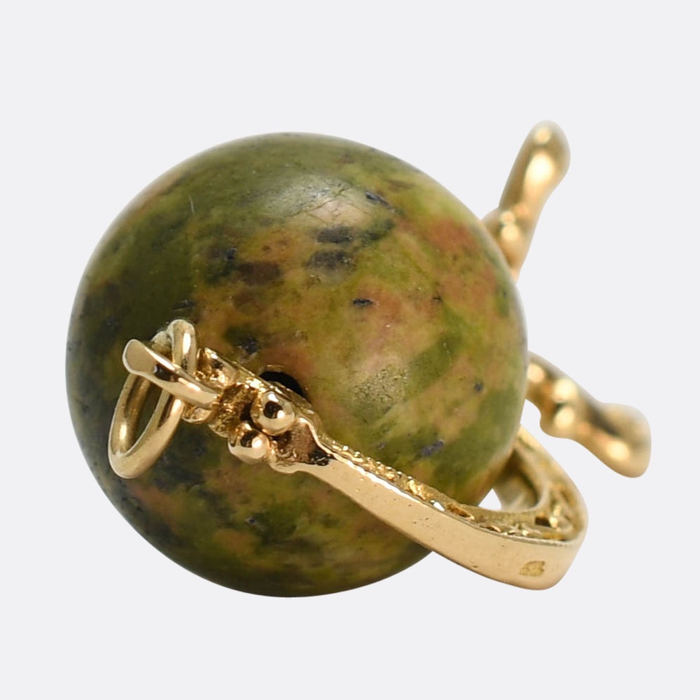 Vintage Agate Globe Charm