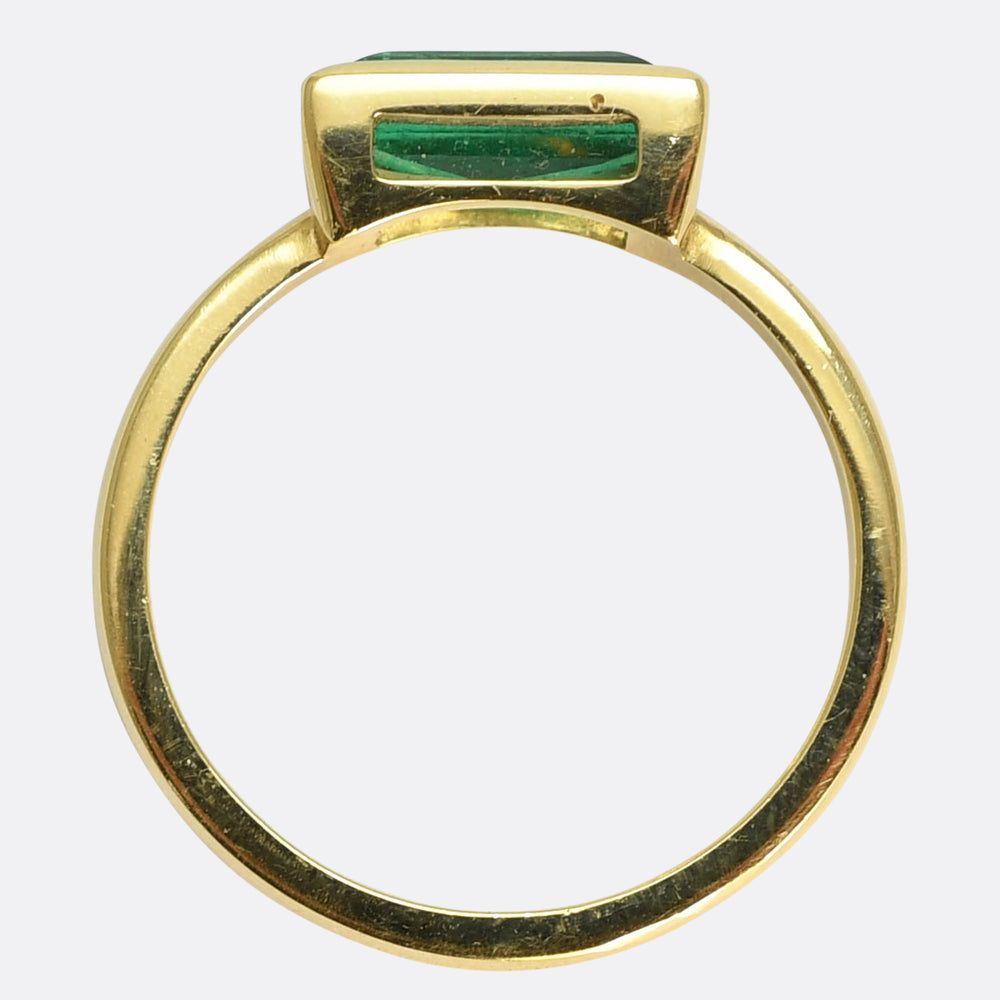 Vintage East-West Emerald Solitaire Ring