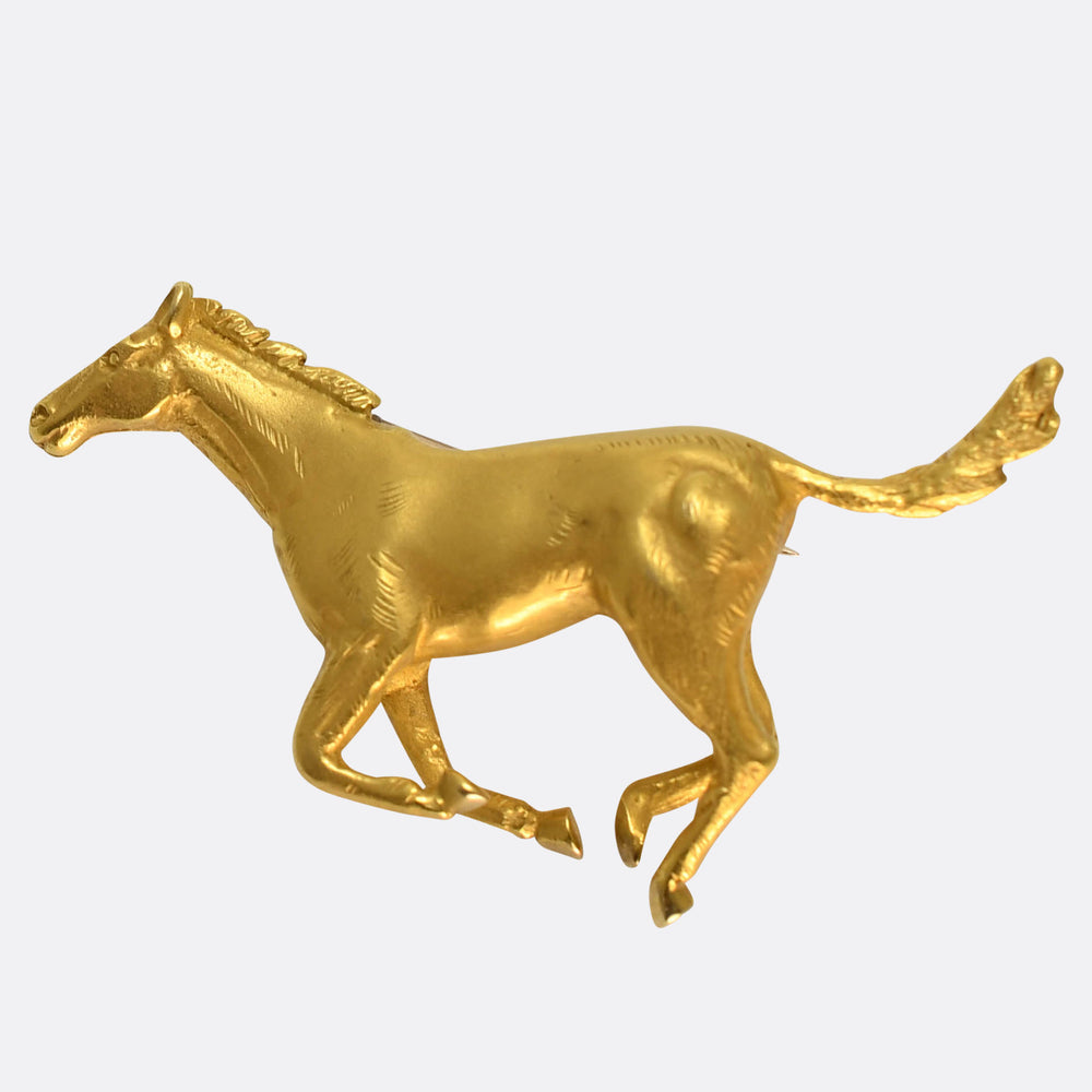 Vintage Gold Stallion Brooch