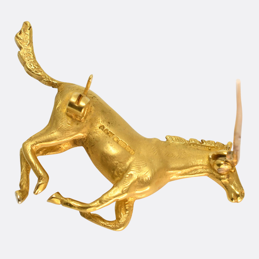 Vintage Gold Stallion Brooch