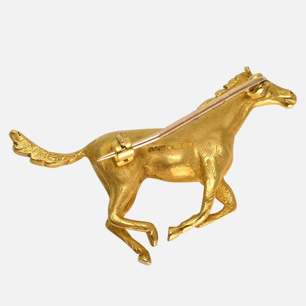 Vintage Gold Stallion Brooch