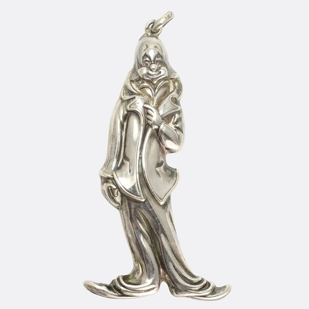 Vintage Silver Clown Pendant