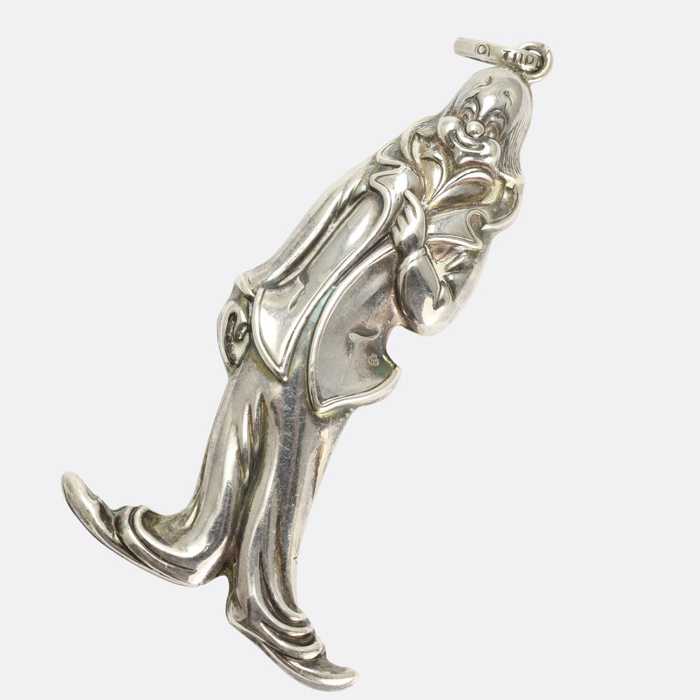 Vintage Silver Clown Pendant