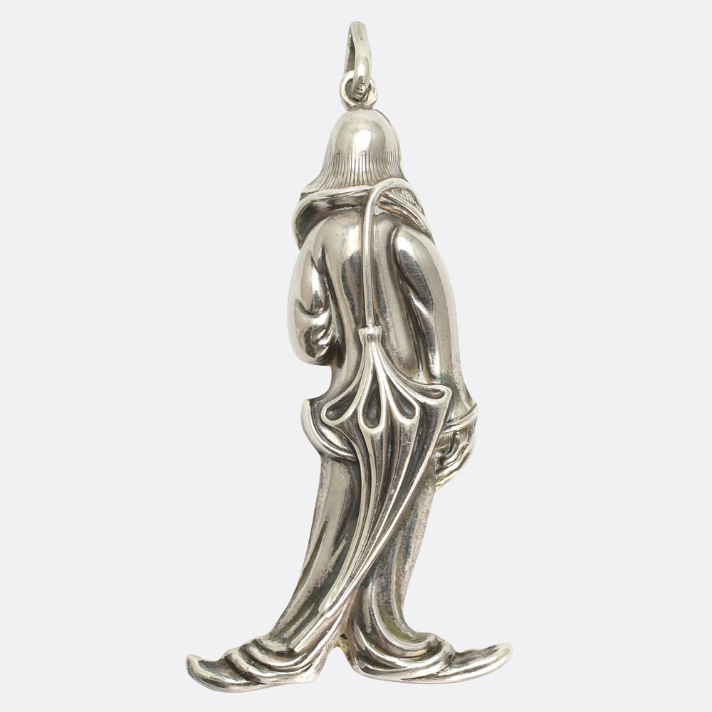 Vintage Silver Clown Pendant