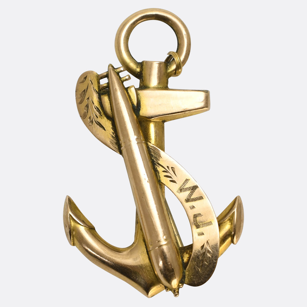 WW1 Anchor & Torpedo Sweetheart Brooch