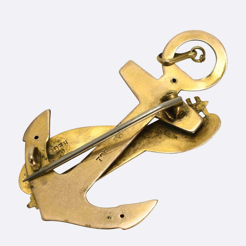 WW1 Anchor & Torpedo Sweetheart Brooch