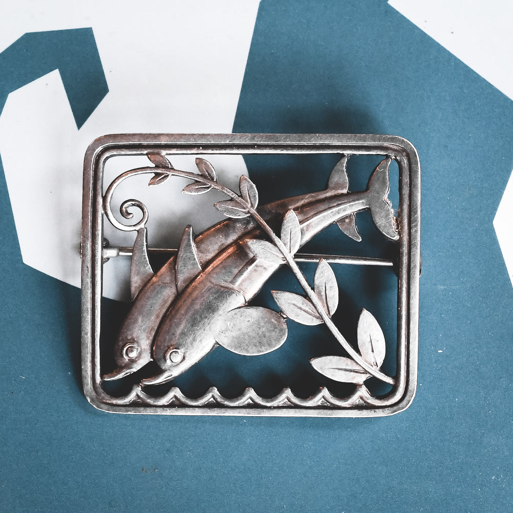 Vintage Georg Jensen Dolphins Brooch