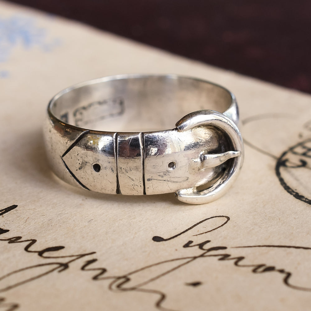 Edwardian Silver Buckle Ring