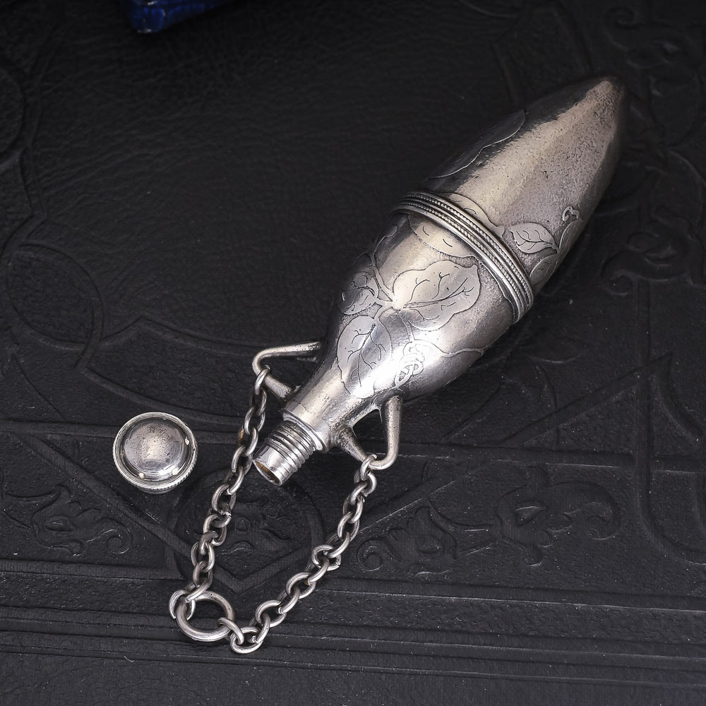 Victorian Silver Amphora Scent Bottle Pendant