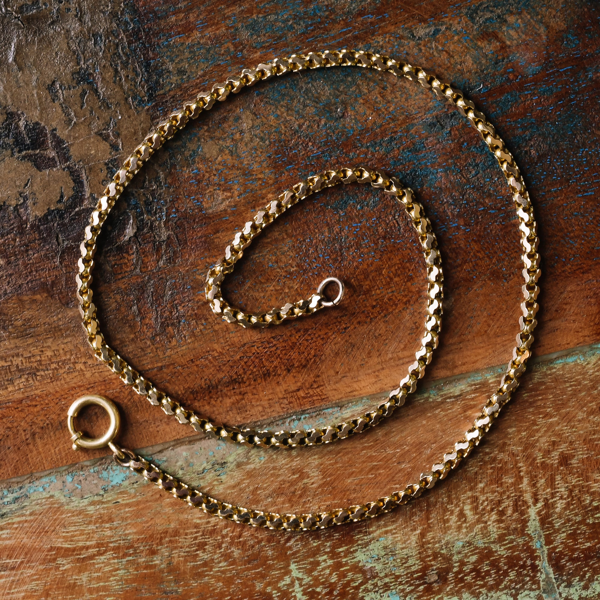 Victorian Gold Filled Curb Link Watch Chain Necklace