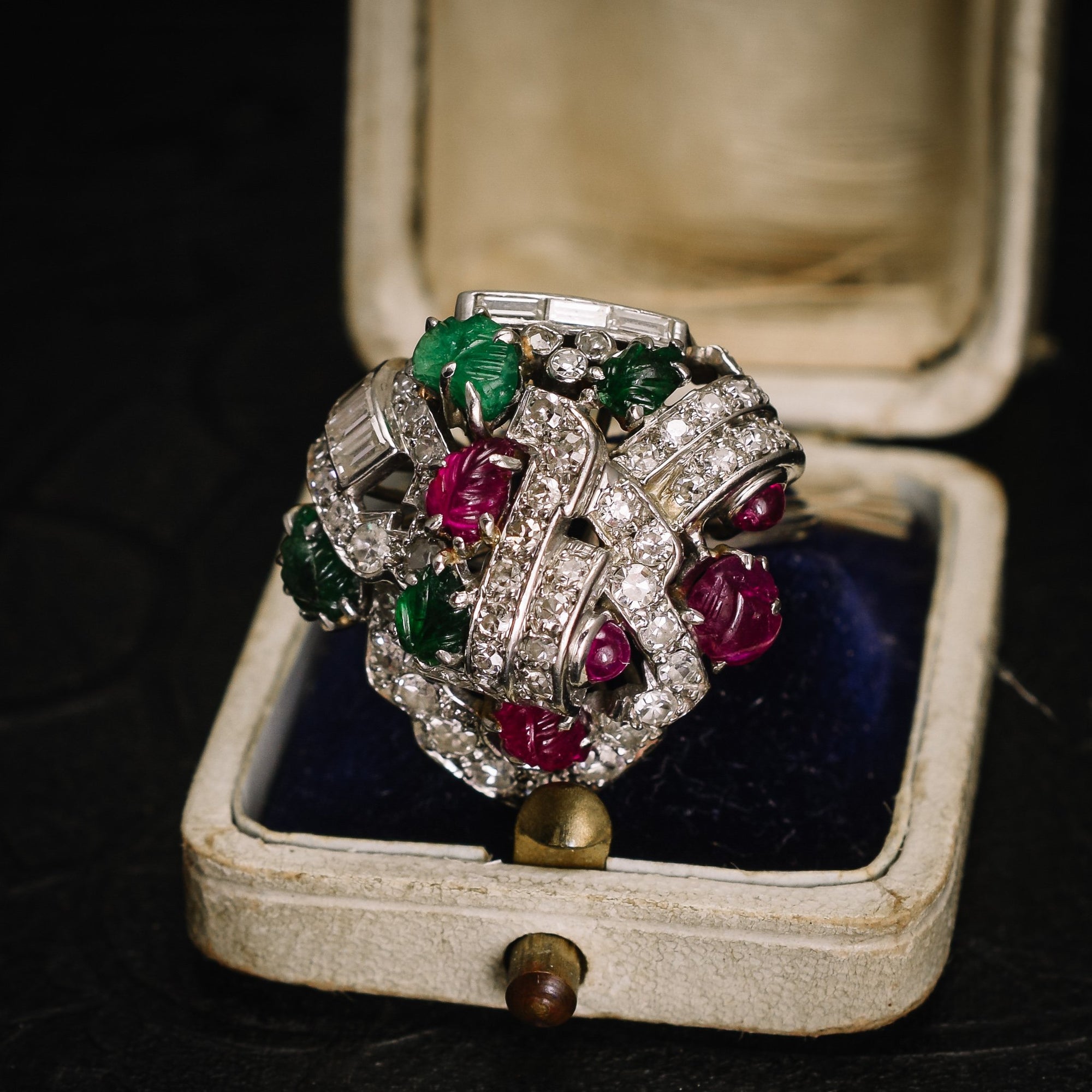 Mid-Century Diamond, Ruby & Emerald Tutti Fruity Ring – Butter Lane  Antiques