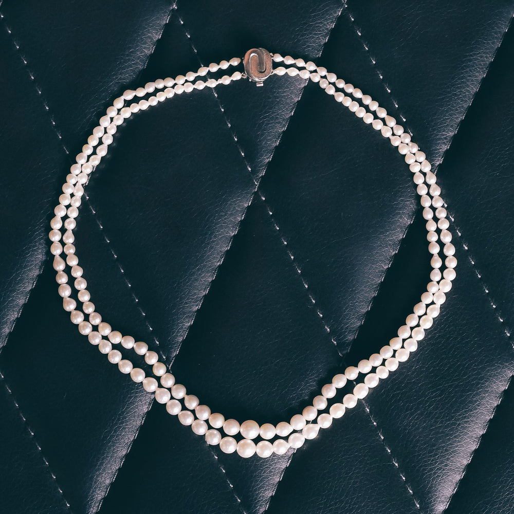 Vintage Double String Pearl Necklace