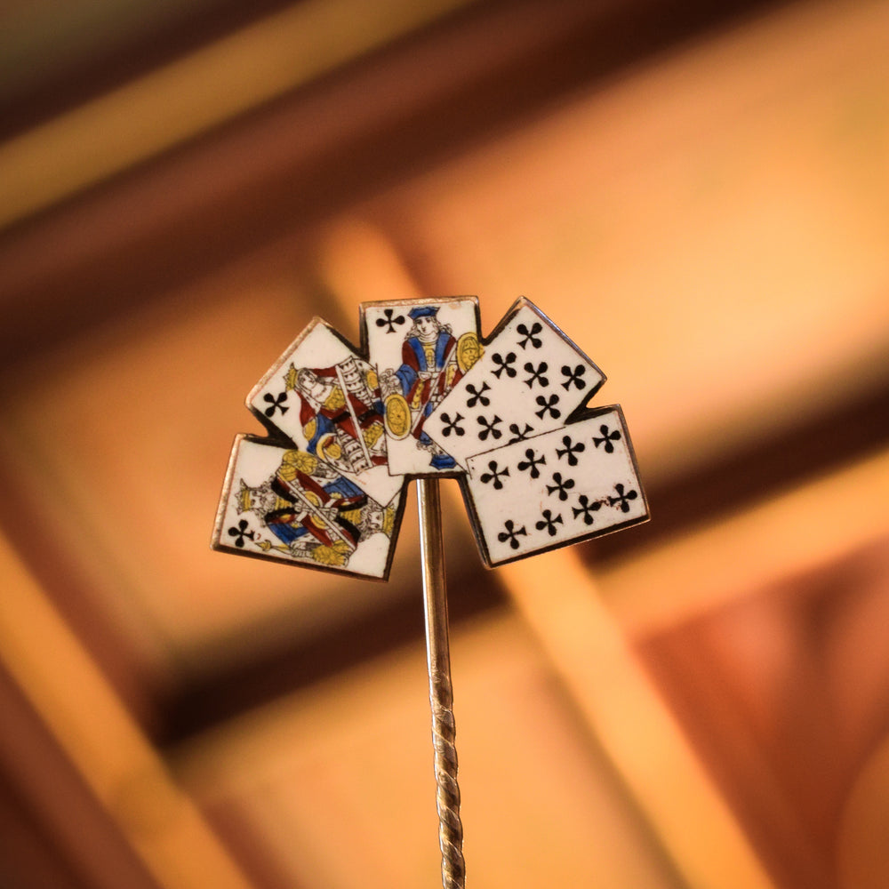 Victorian Straight-Flush Playing Cards Stick Pin