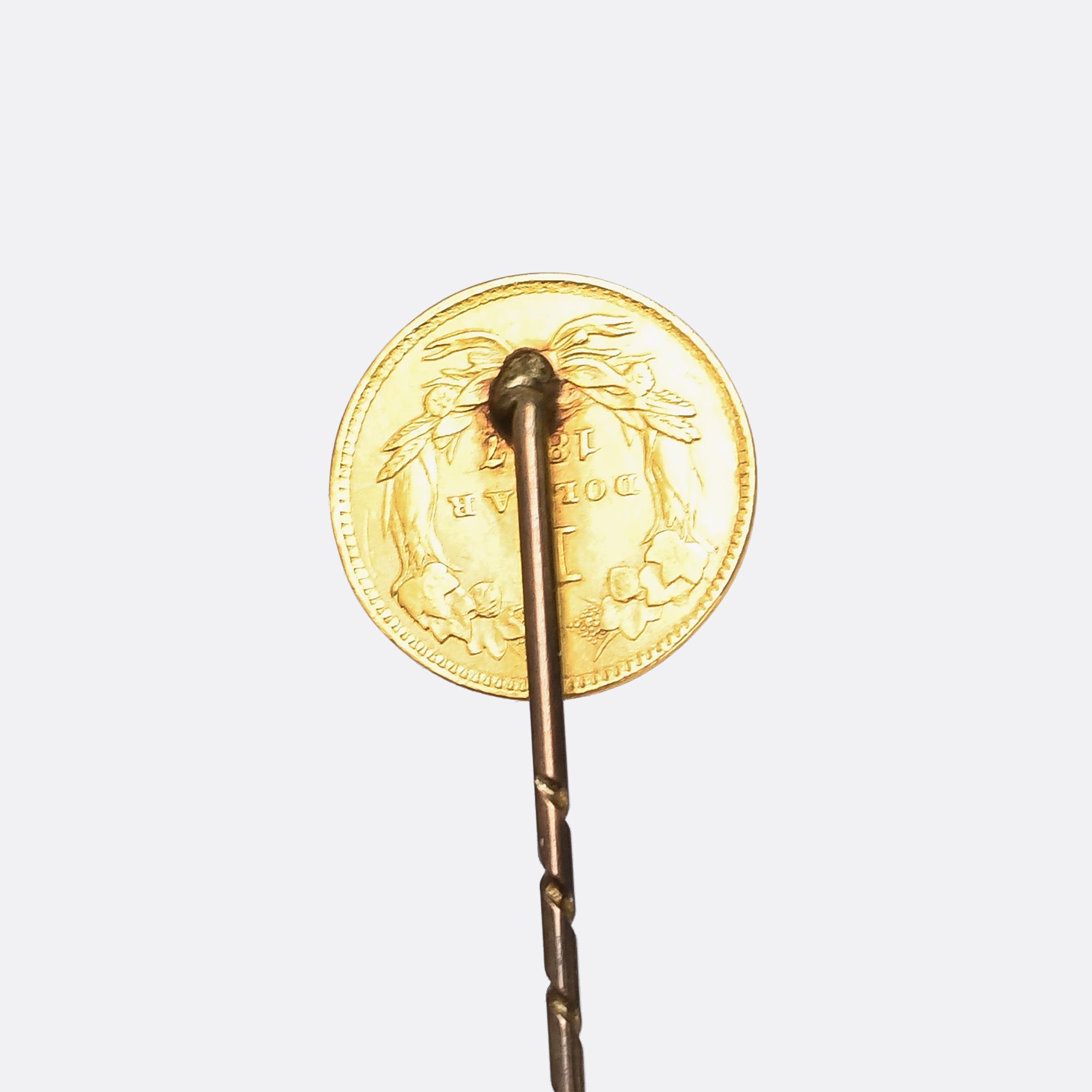 1857 Gold Liberty Dollar Stick Pin – Butter Lane Antiques