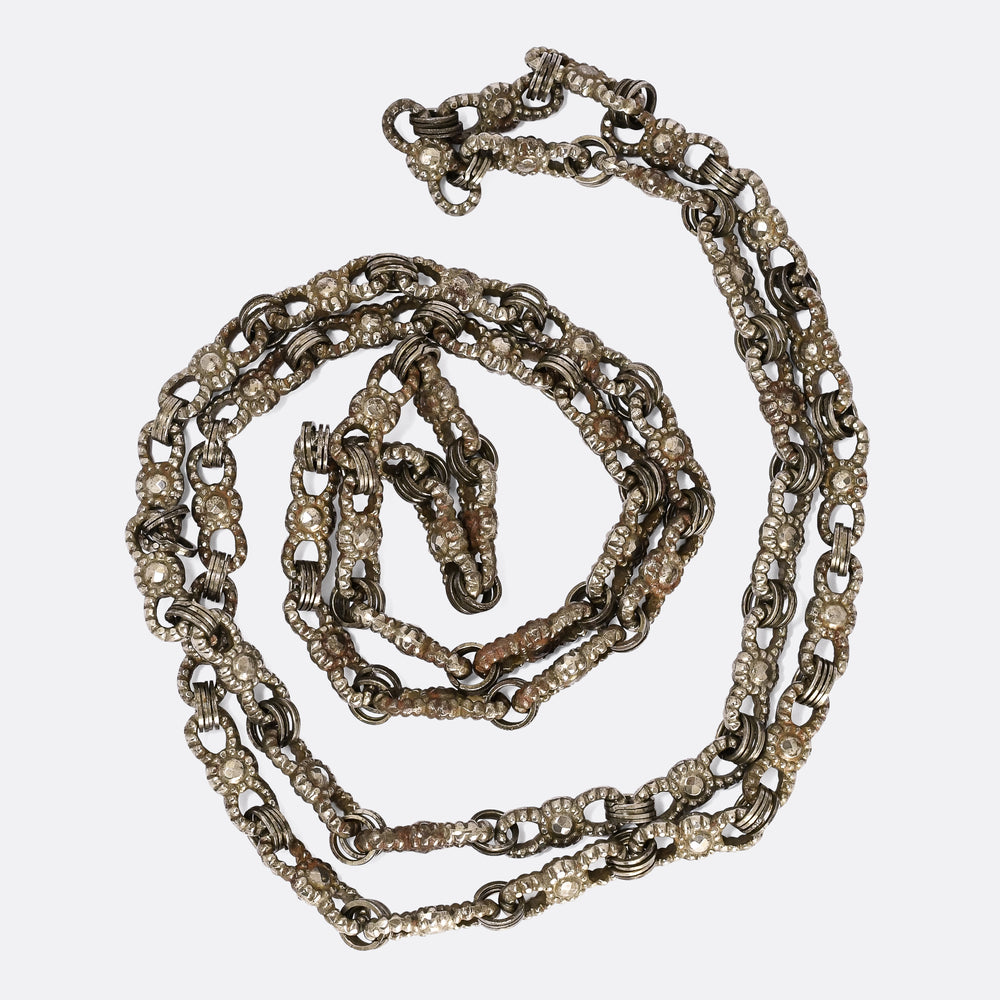 18th Century Cut Steel Guard Chain