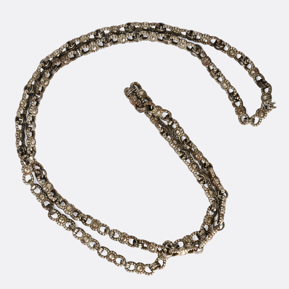 18th Century Cut Steel Guard Chain