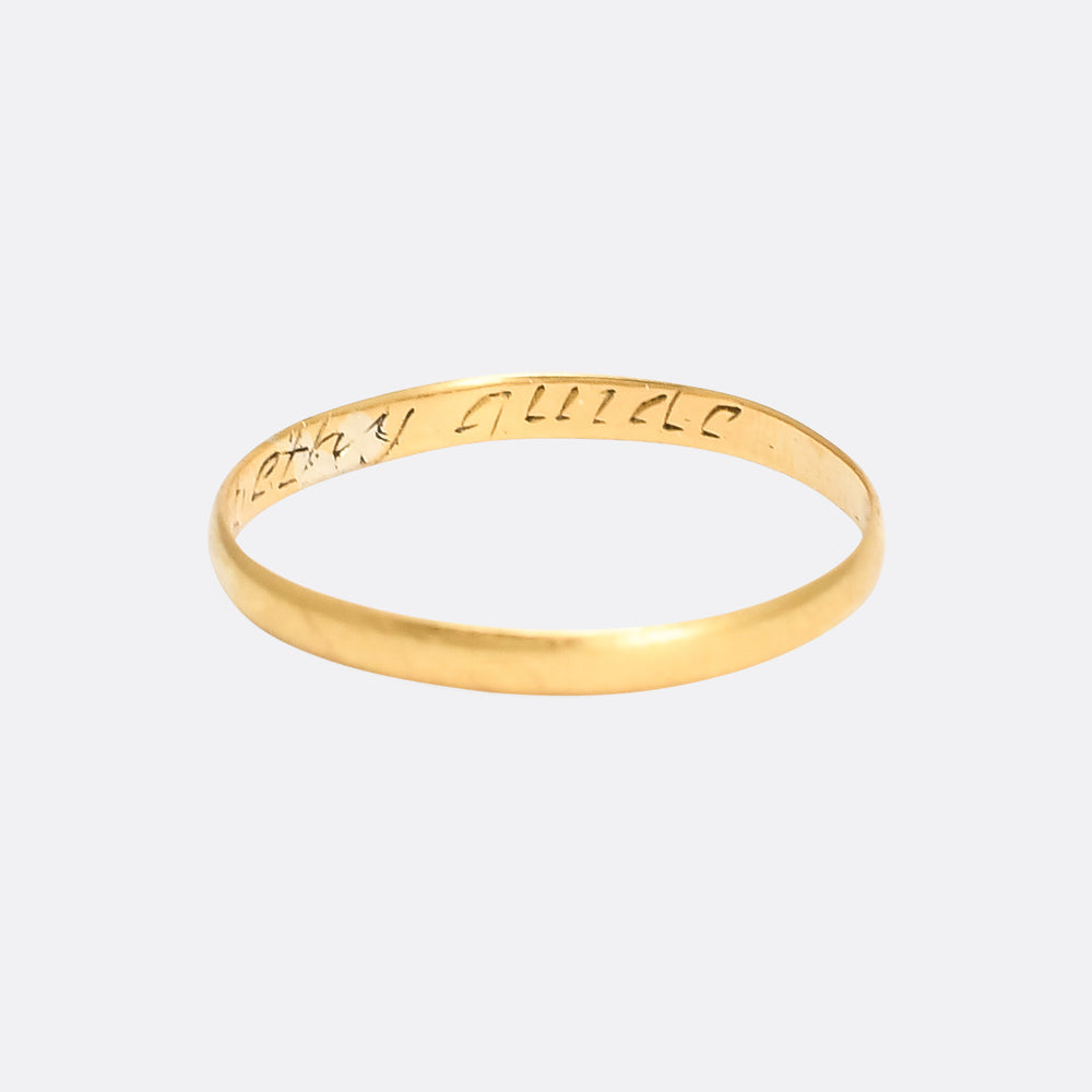 18th Century Gold Posy Ring Let Virtue Be Thy Guide