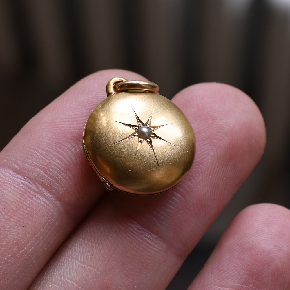 Late Victorian Pearl Star Dome Locket