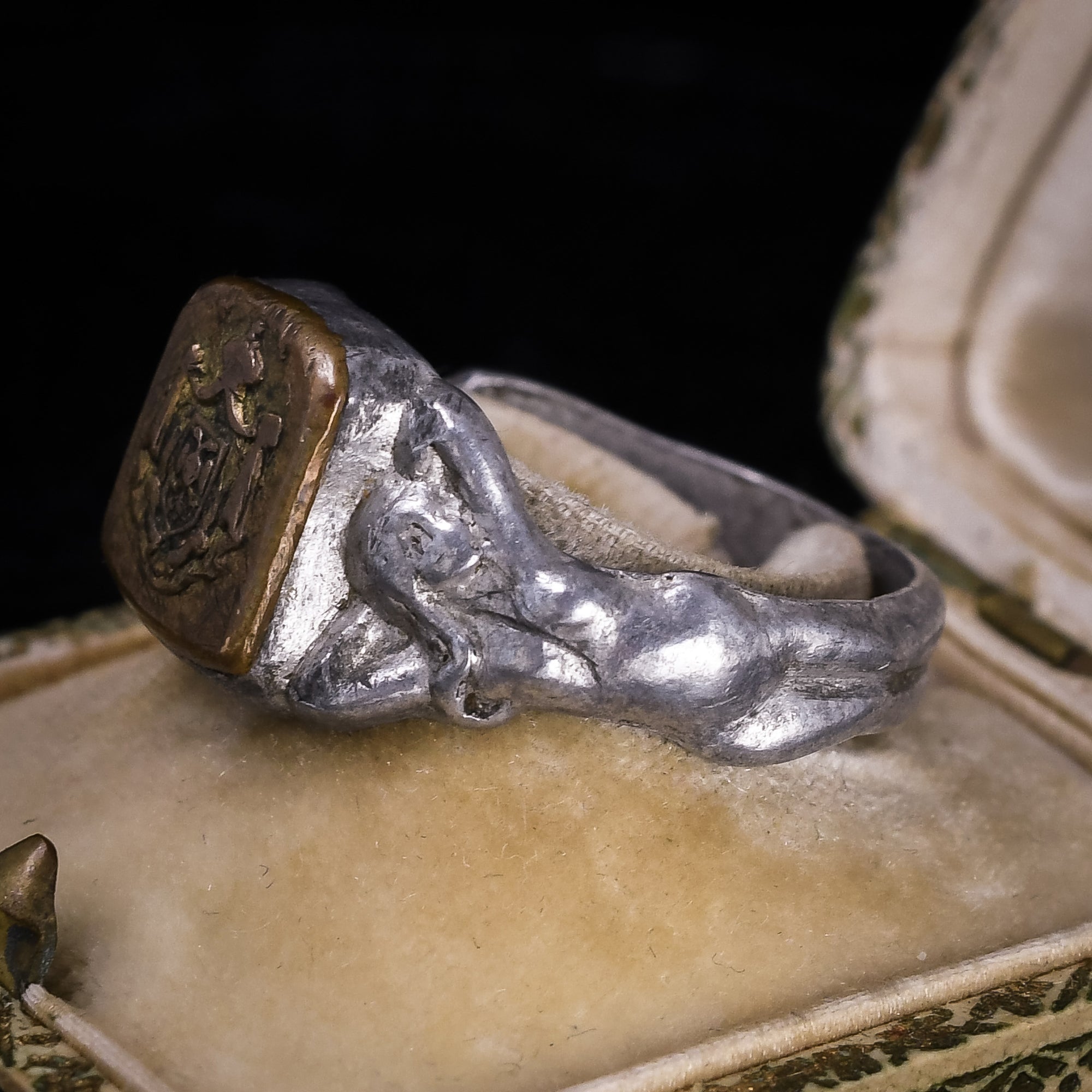 WW1 Naked Women Trench Art Signet Ring – Butter Lane Antiques