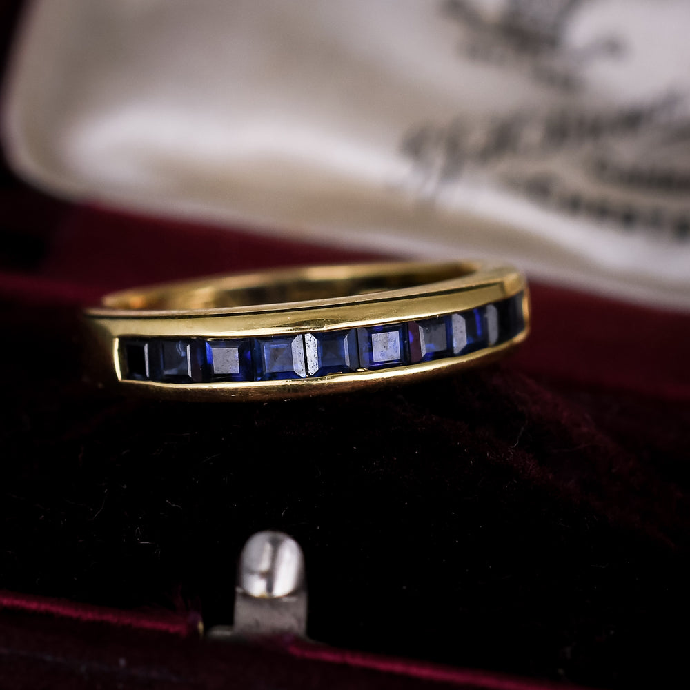 1960s Space Age Sapphire Half Eternity Ring