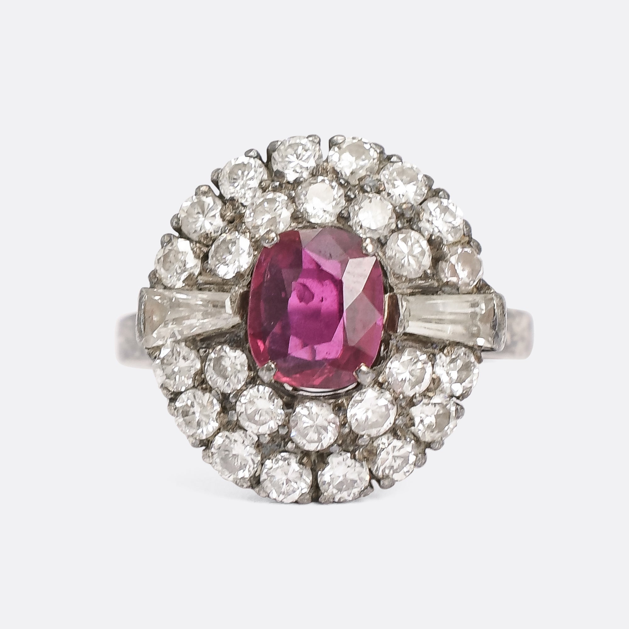 Art Deco 2.0ct Ruby & Diamond Cocktail Ring – Butter Lane Antiques
