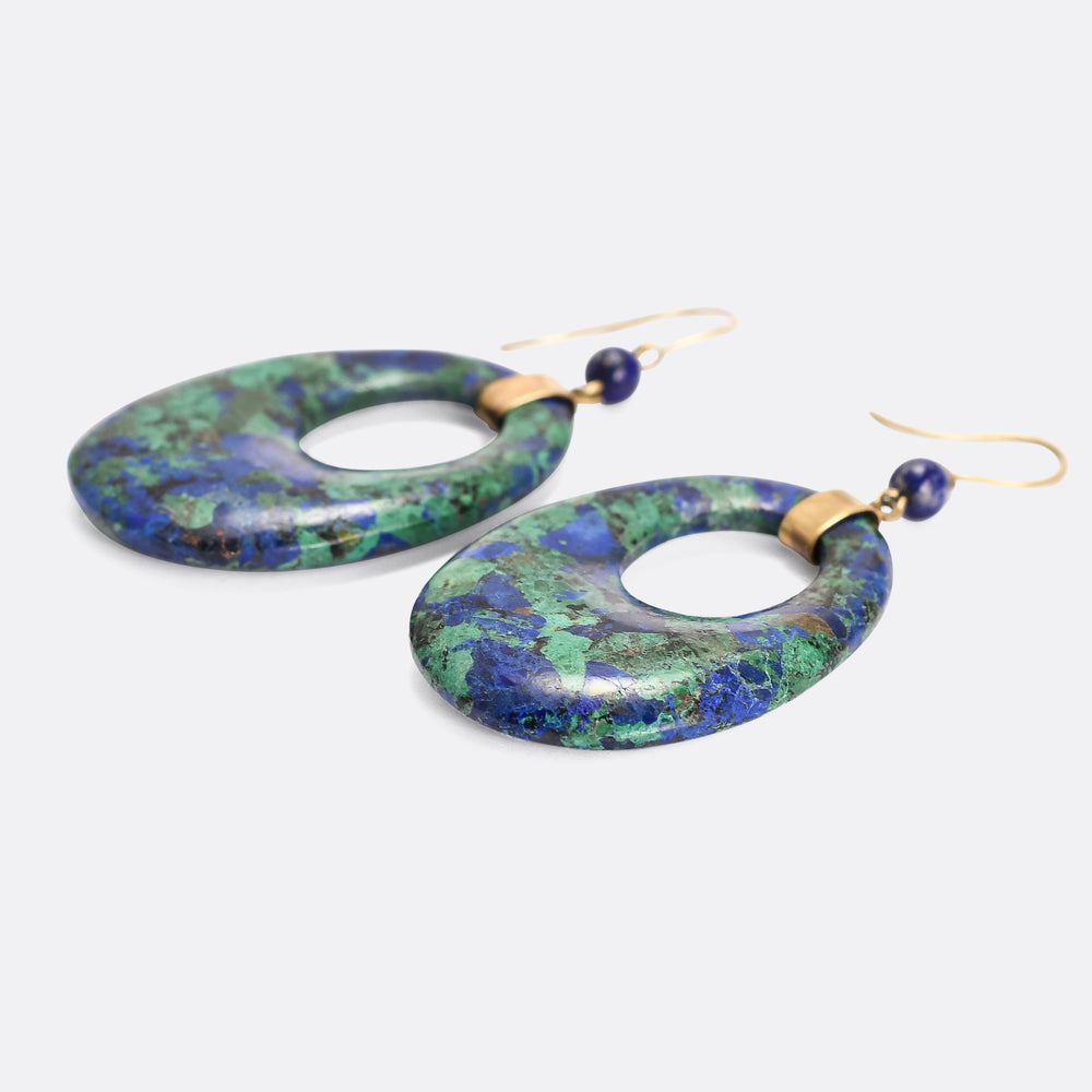 Art Deco Chrysocolla Earrings