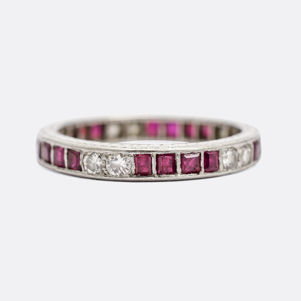 Art Deco Ruby & Diamond Eternity Ring