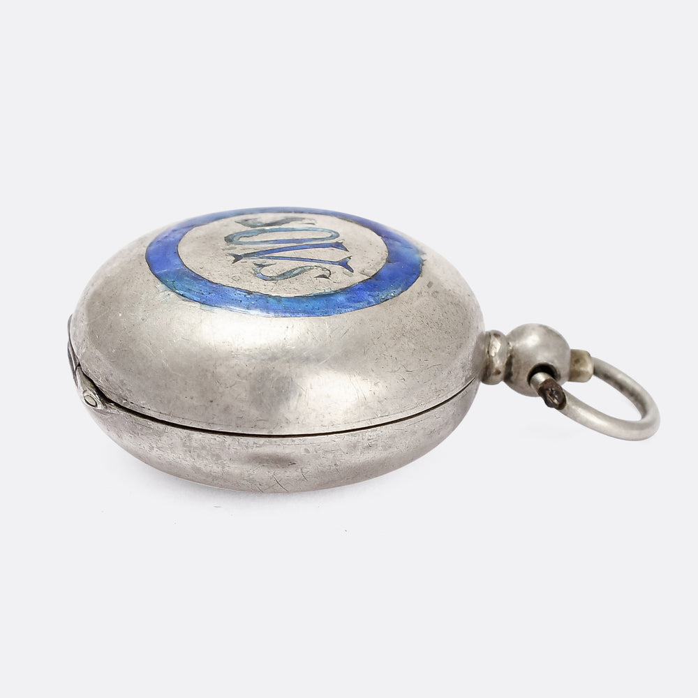 Edwardian Enamel & Silver Sovereigns Coin Purse Pendant