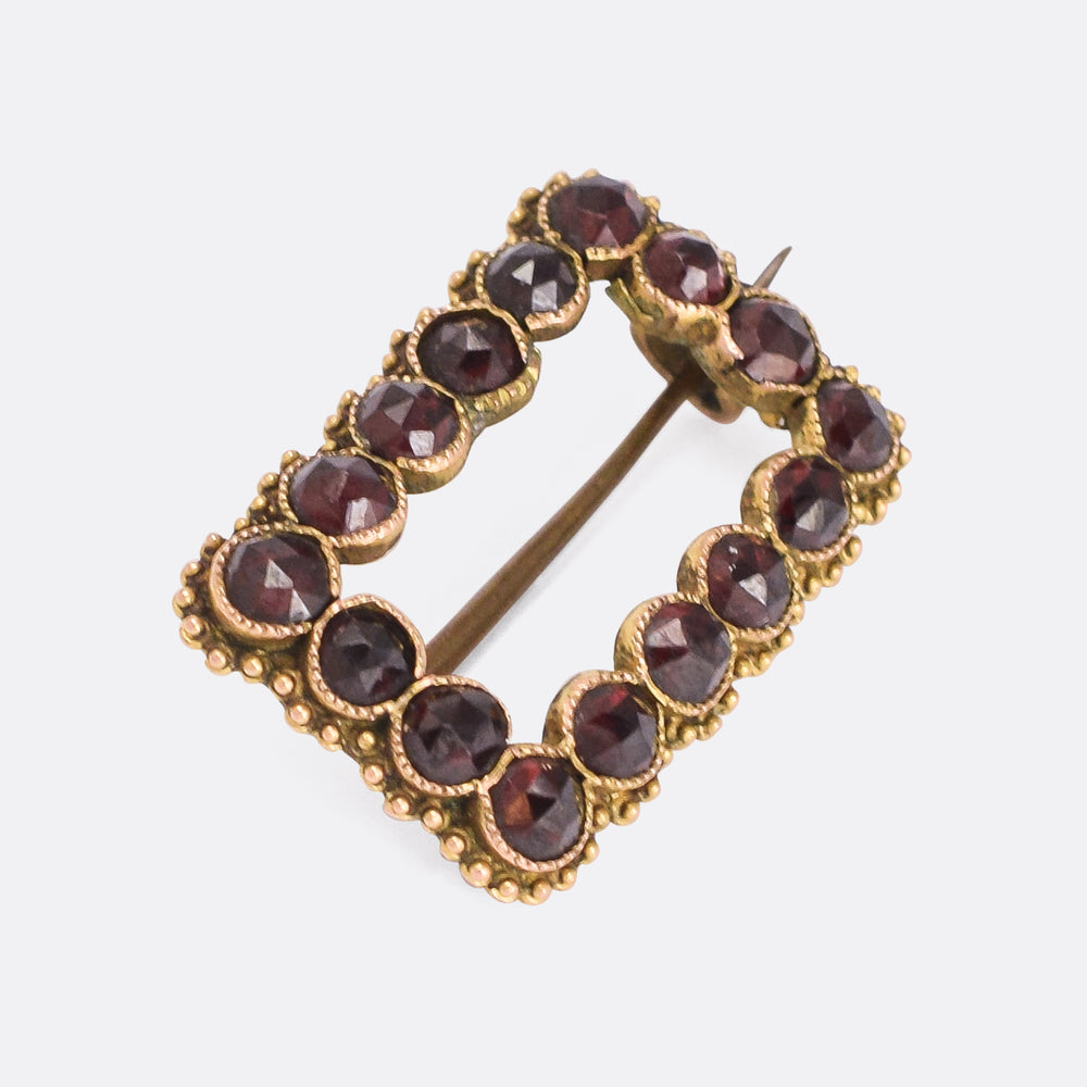 Georgian Garnet Buckle Brooch