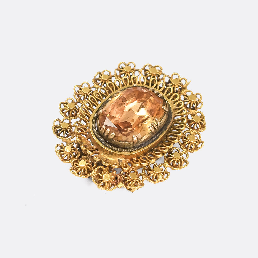 Georgian Recency Imperial Topaz Brooch