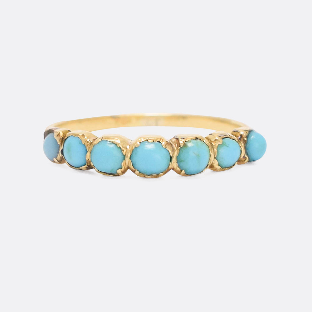 Georgian Turquoise Half-Hoop Eternity Ring