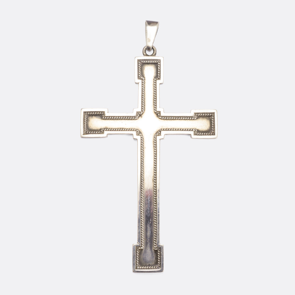 Large Vintage Silver Cross Pendant