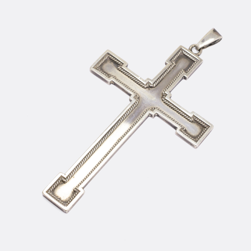 Large Vintage Silver Cross Pendant