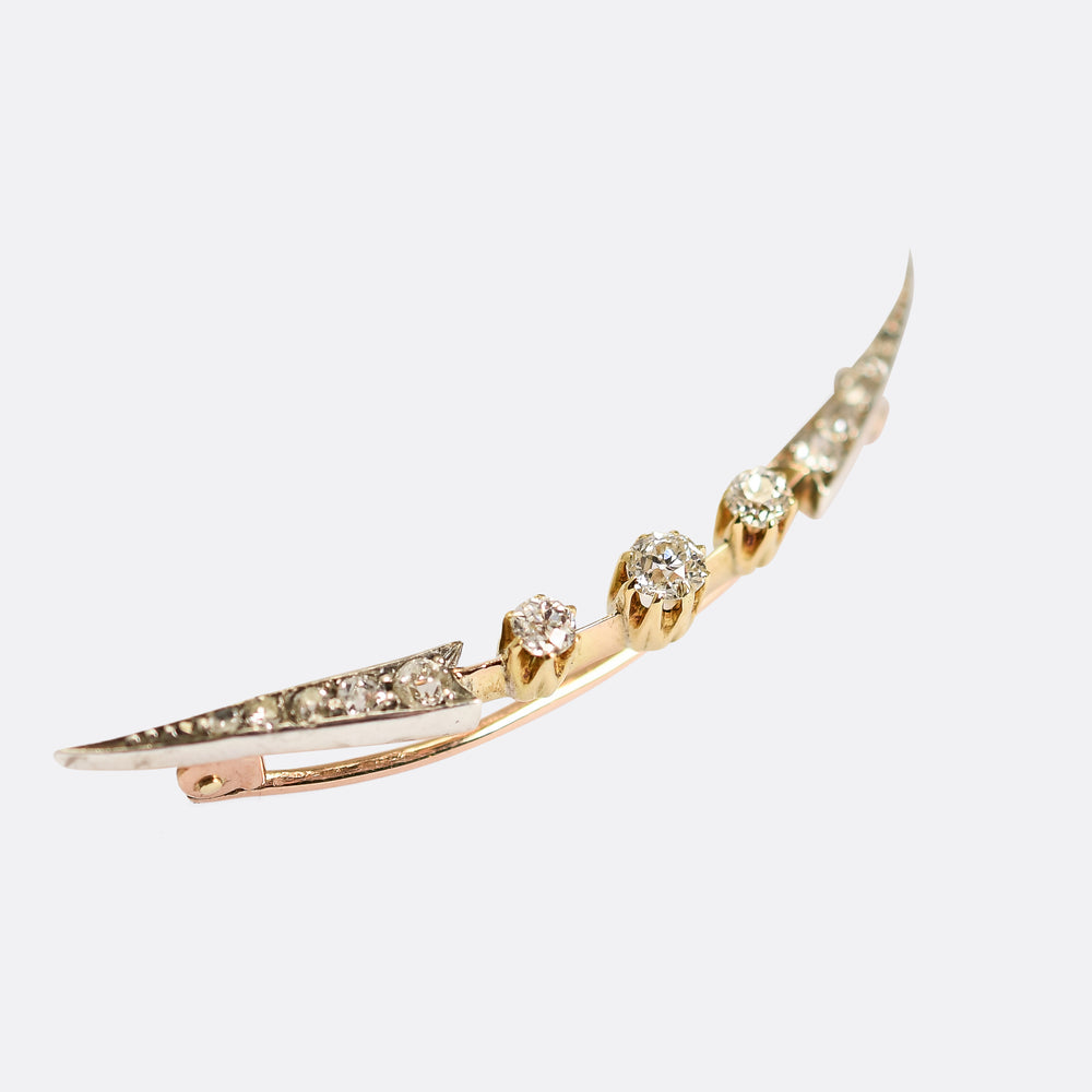 Late Victorian Diamond Crescent Brooch