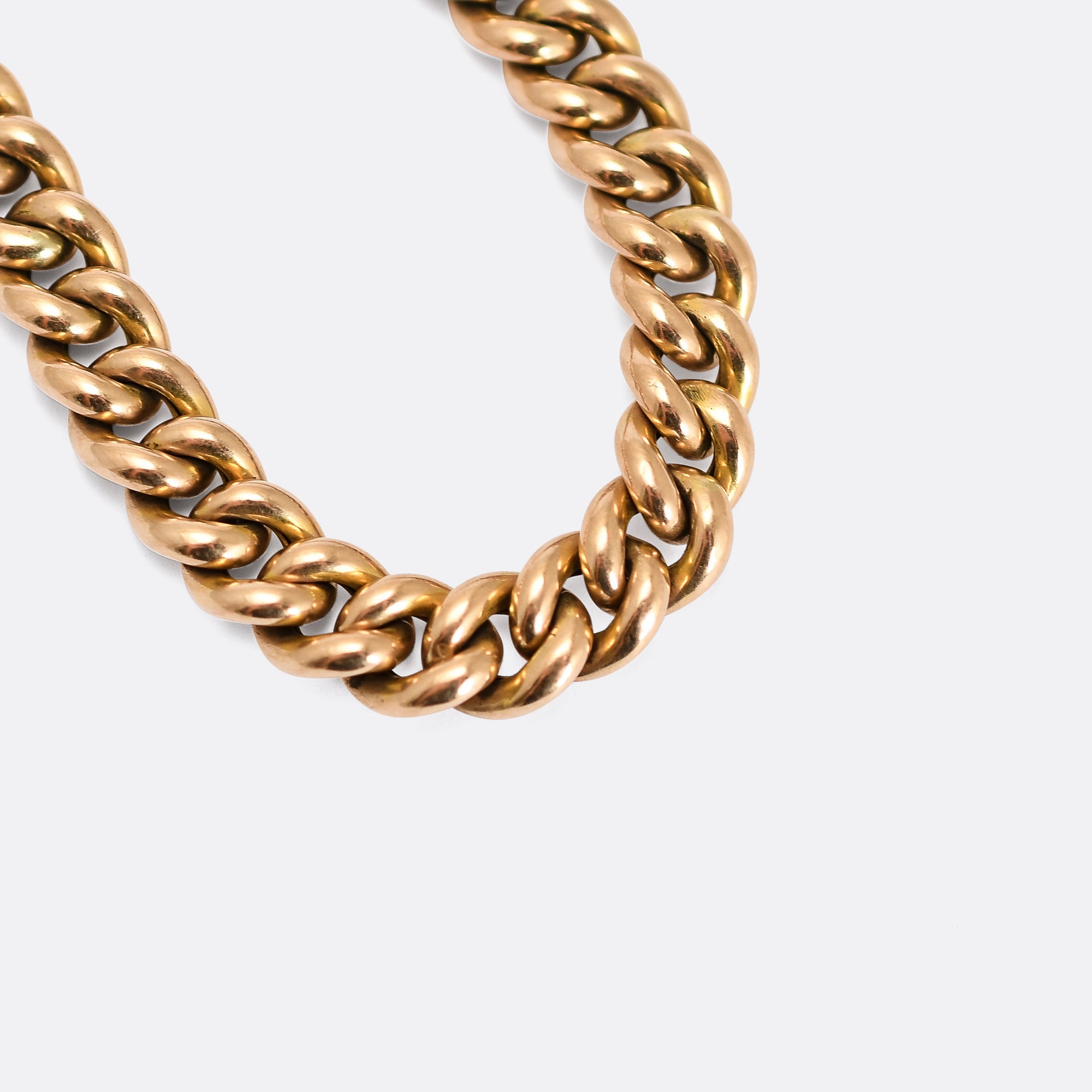 Victorian 15K Gold Chain Link Bracelet by A. Brandt + Son