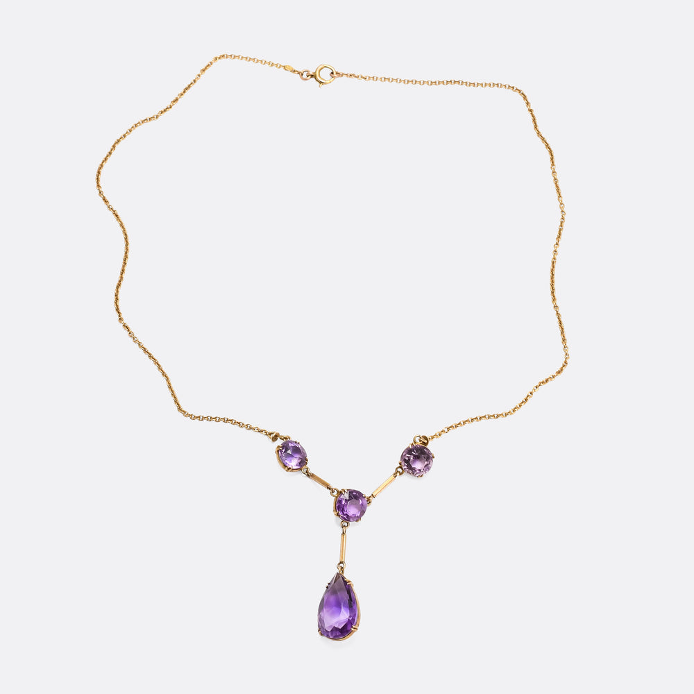 Victorian Four Amethyst Necklace
